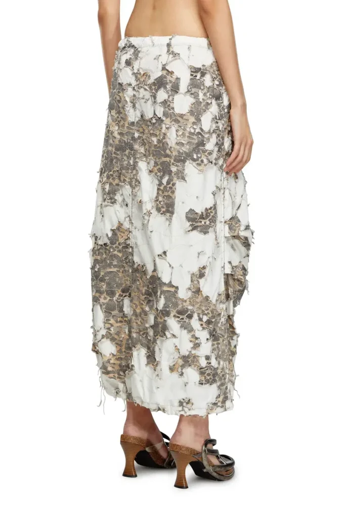 o-hockys Long skirt with destroyed camo layer