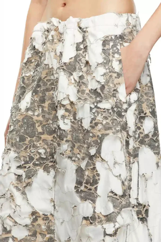 o-hockys Long skirt with destroyed camo layer