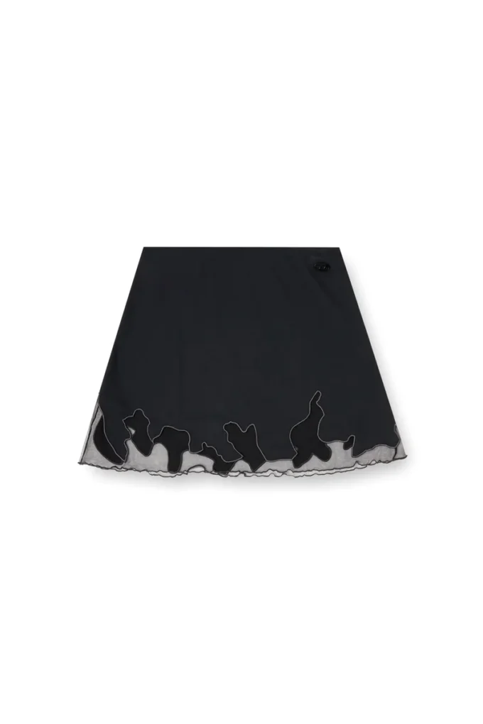 o-lane-r1 Nylon mini skirt with tulle insert