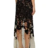 o-leena Long devoré skirt in tulle and jersey