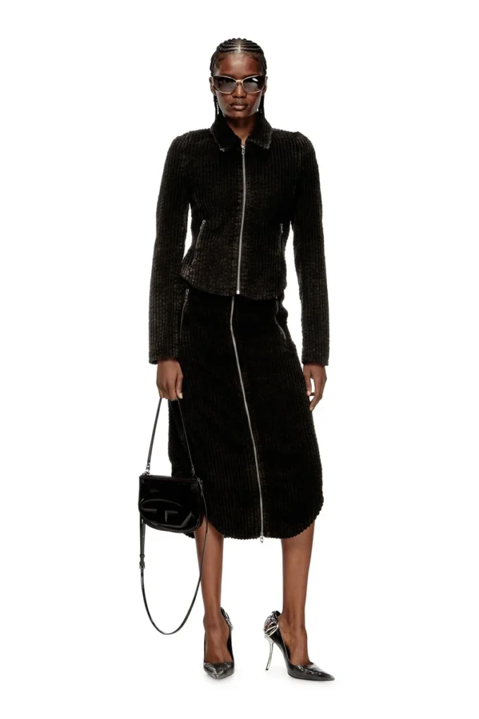 o-llipop Cotton midi skirt with zipper