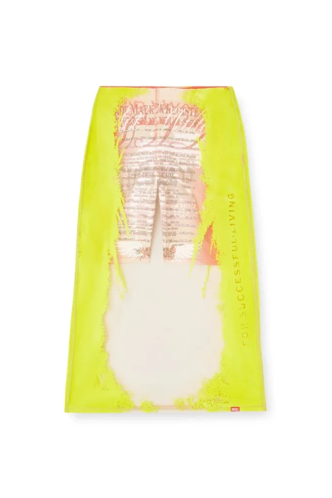 o-lyac Layered midi skirt with lyrics print