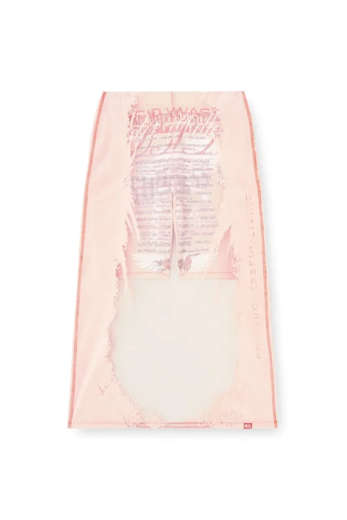 o-lyac Layered midi skirt with lyrics print