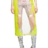 o-lyac Layered midi skirt with lyrics print