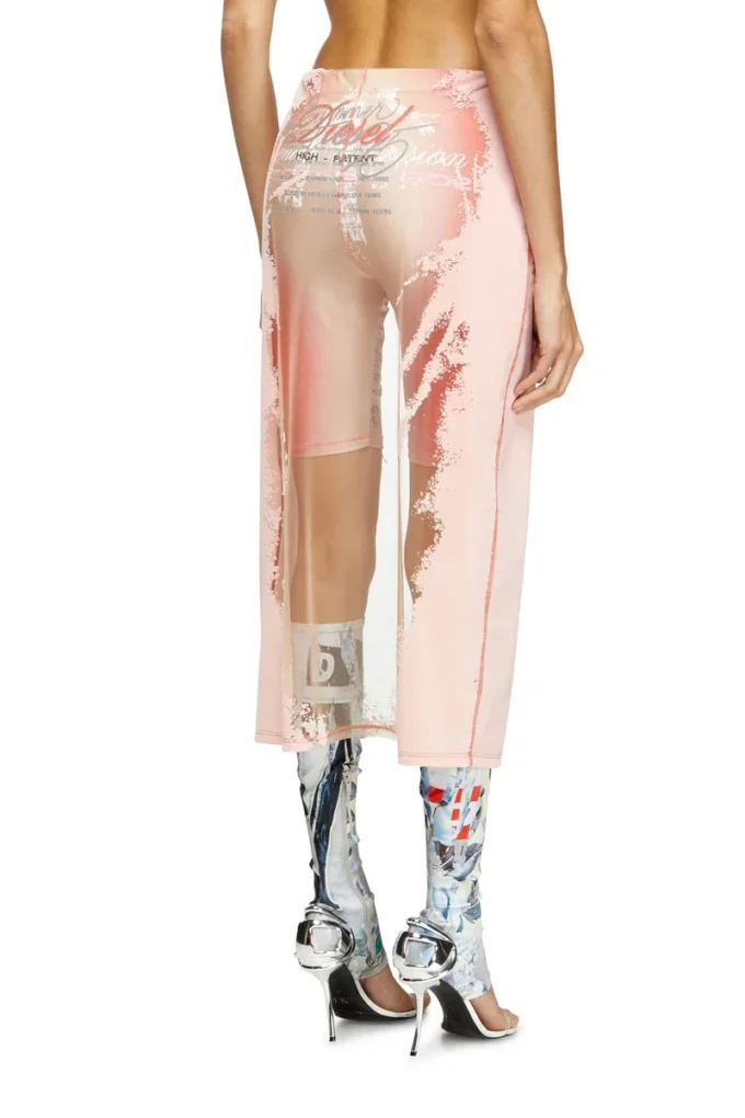 o-lyac Layered midi skirt with lyrics print