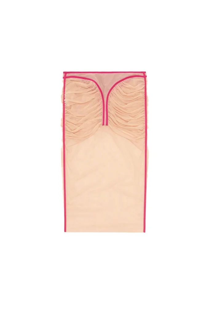 o-lyla Sheer midi skirt in ruched tulle