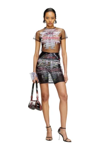 o-lympiac-1 Layered skirt with lyrics print