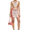 o-lympiac Layered skirt with lyrics print
