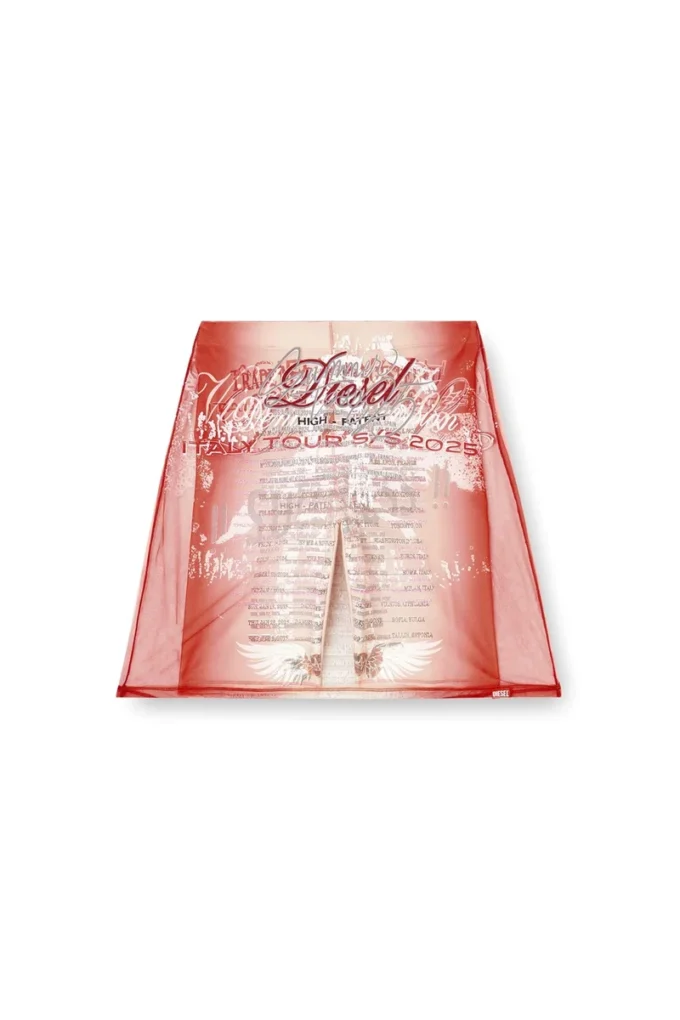 o-lympiac Layered skirt with lyrics print