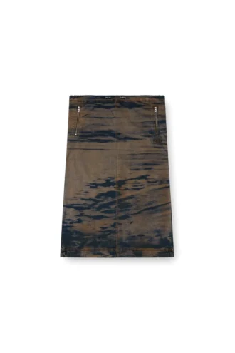o-mirtow-den Midi denim skirt with drawstring
