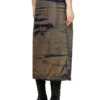 o-mirtow-den Midi denim skirt with drawstring