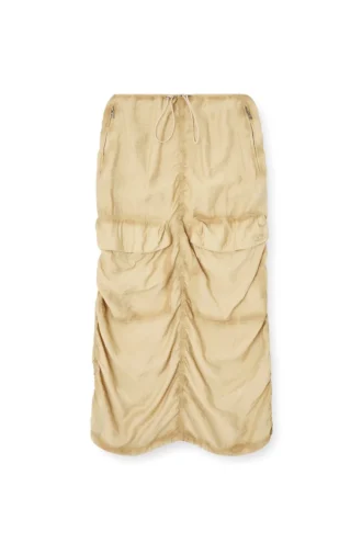 o-racle Cargo midi skirt in treated viscose-nylon