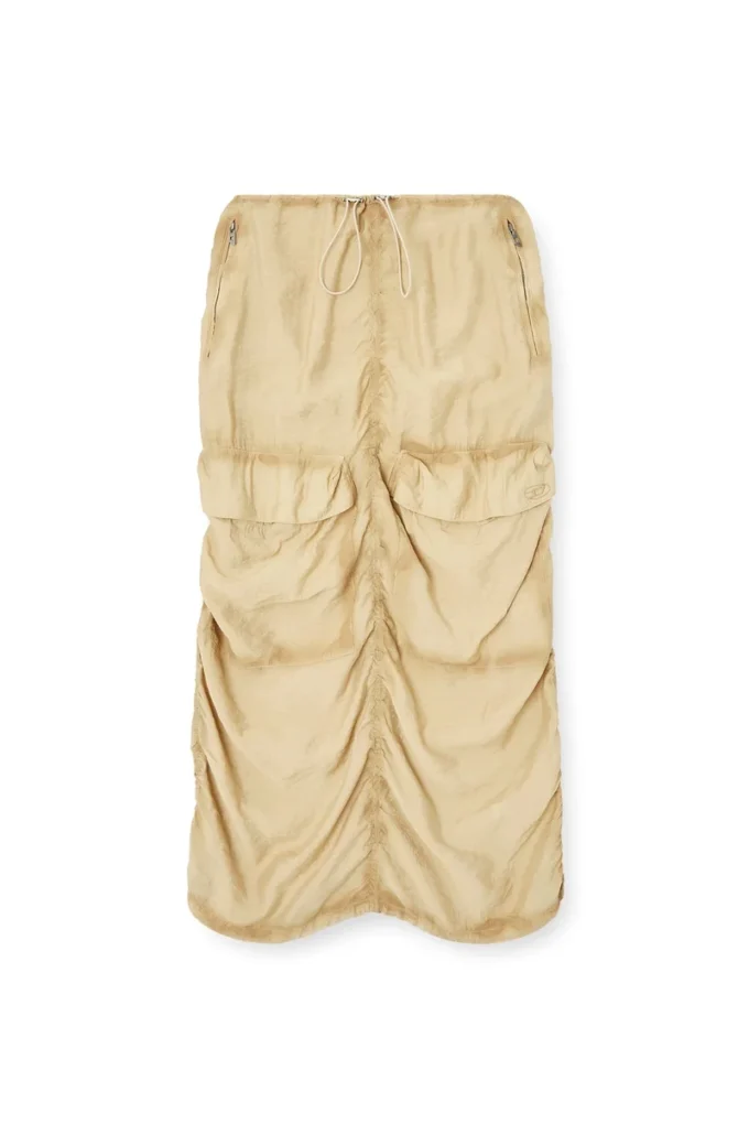 o-racle Cargo midi skirt in treated viscose-nylon