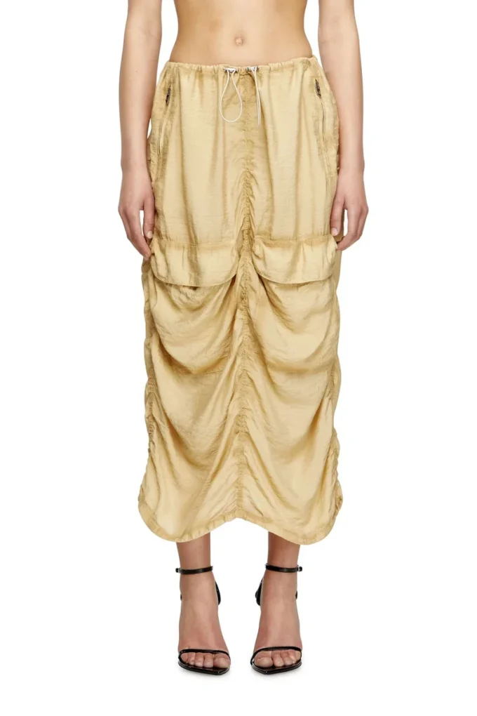 o-racle Cargo midi skirt in treated viscose-nylon