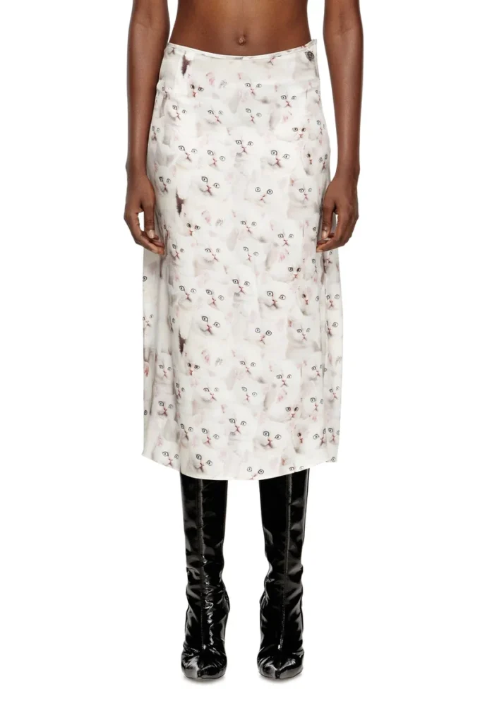 o-rchid-r1 Midi skirt in viscose with all-over print