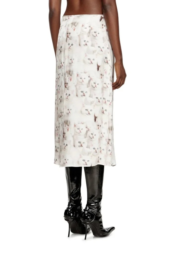 o-rchid-r1 Midi skirt in viscose with all-over print