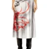 o-rchid-s1 Satin midi skirt with graffiti print