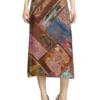o-rchid Viscose midi skirt with Heraldic print