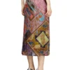 o-rchid Viscose midi skirt with Heraldic print