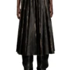 o-saka Distressed pleated midi skirt