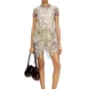 o-silla Crinkled skirt mixed medieval print