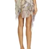 o-silla Crinkled skirt mixed medieval print
