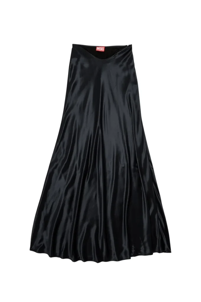 o-syren Long satin skirt