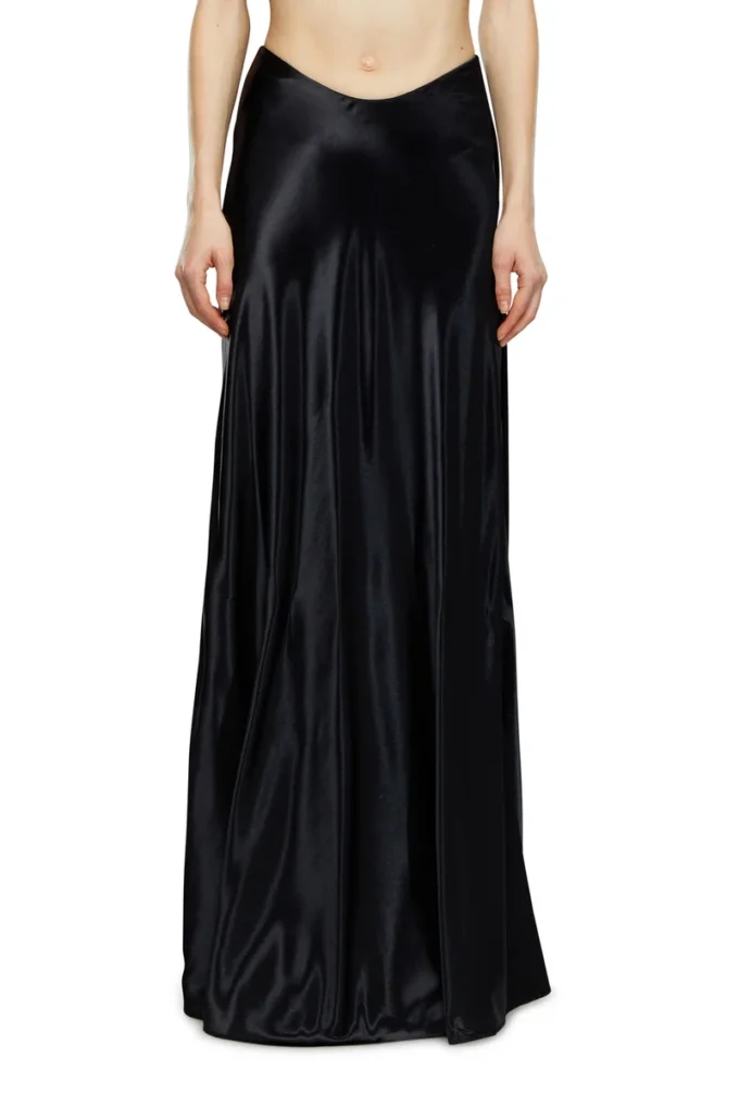 o-syren Long satin skirt