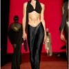 o-syren Long satin skirt