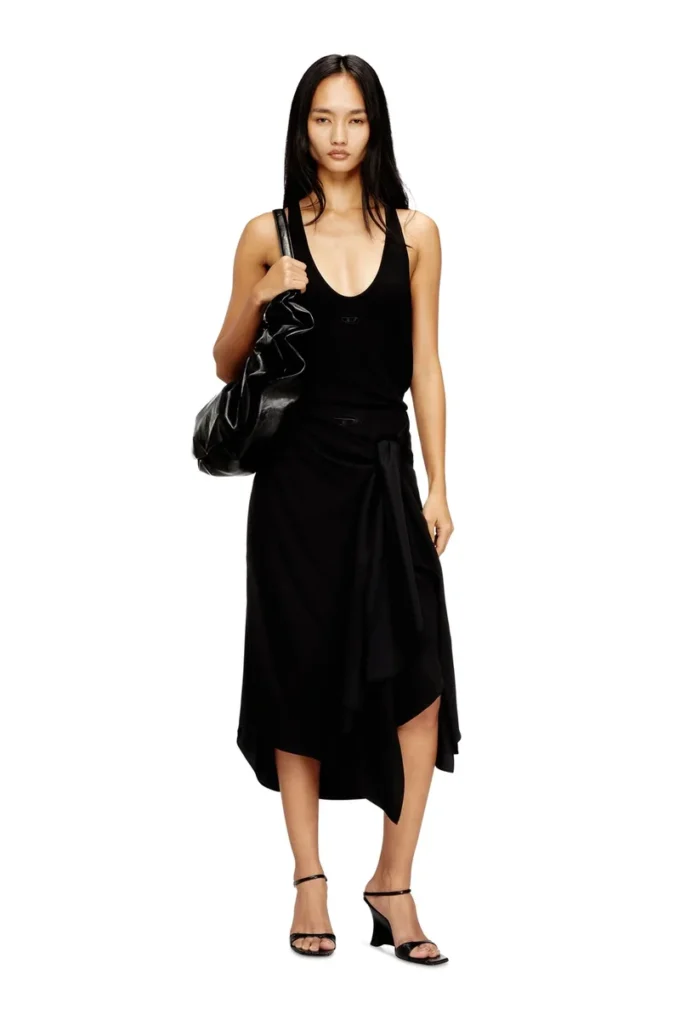 o-tali Skirt in fluid cupro with front knot