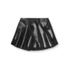 o-zirc-s1 Short pleated skirt in coated suiting