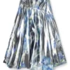o-zulie-s2 Metallic midi skirt with blurred rose print
