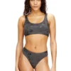 oriba-gft Stretch-cotton bralette with metallic print