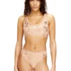 oriba-gft Stretch-cotton bralette with metallic print