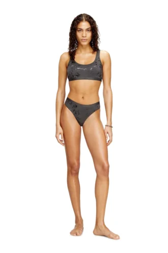 oriba-gft Stretch-cotton bralette with metallic print