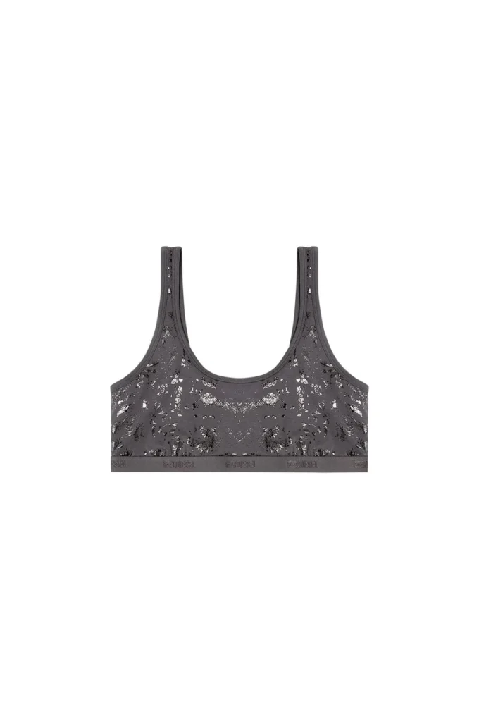 oriba-gft Stretch-cotton bralette with metallic print
