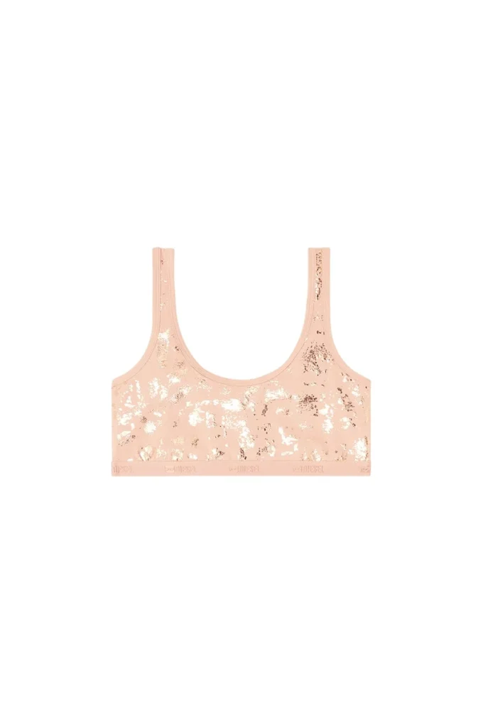 oriba-gft Stretch-cotton bralette with metallic print