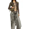 p-aloma Wrap pants in denim-look viscose