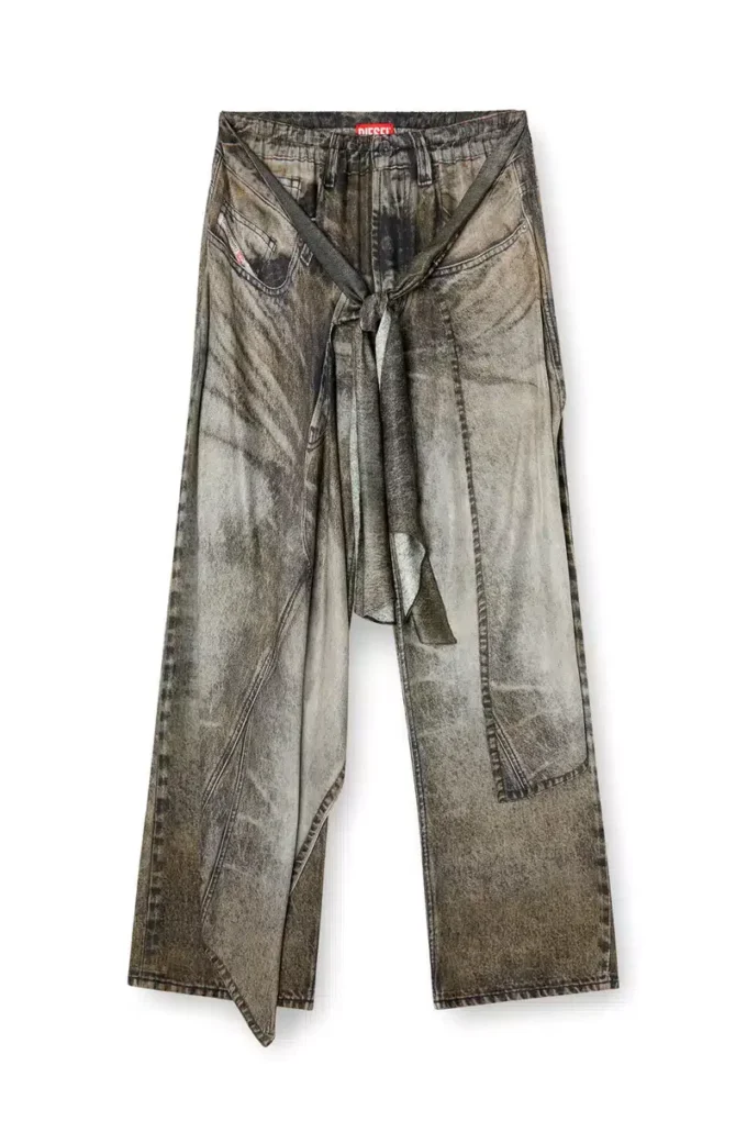 p-aloma Wrap pants in denim-look viscose
