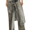 p-aloma Wrap pants in denim-look viscose