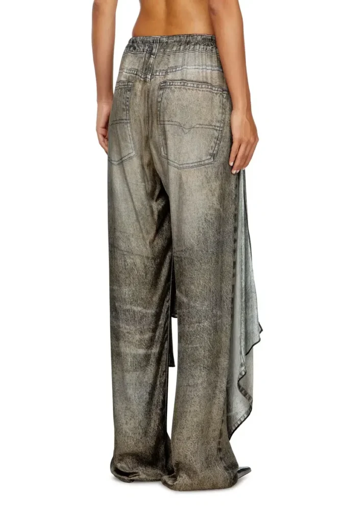 p-aloma Wrap pants in denim-look viscose
