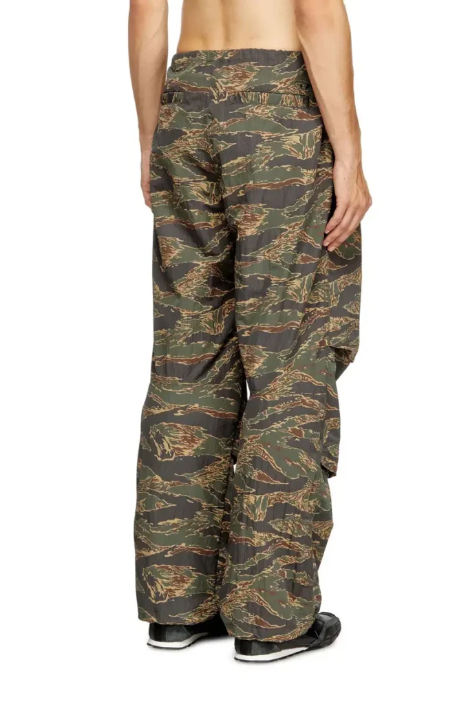 p-anic Cargo pants in camo-print nylon