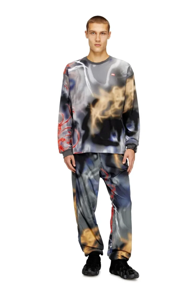p-arelion Nylon pants with all-over print