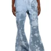 p-belb-p1 Flared track pants in coated jersey