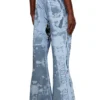 p-belb-p1 Flared track pants in coated jersey