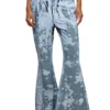 p-belb-p1 Flared track pants in coated jersey