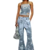 p-belb-p1 Flared track pants in coated jersey