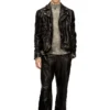 p-bru Elasticated pants in boiled leather