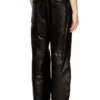 p-bru Elasticated pants in boiled leather