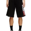p-crow-div Fleece shorts with maxi logo patch